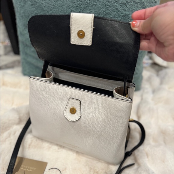 Camberley Derby Small Leather Tote Bag, White/Black - Picture 6 of 14